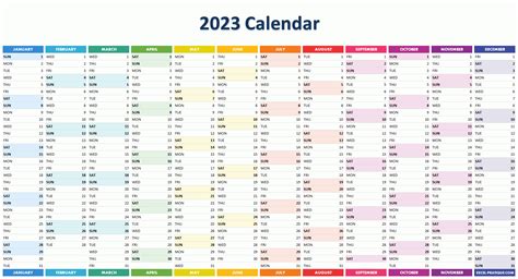 2023 Excel Calendar Template