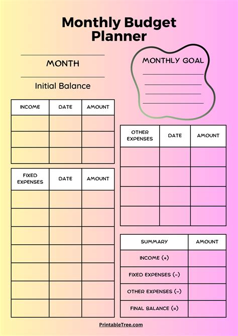 2024 Calendar Template with Budget Tracker