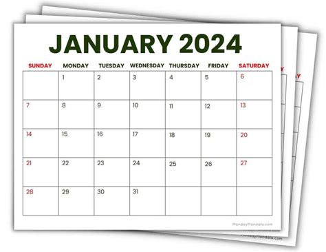 2024 Calendar Template with To-Do List