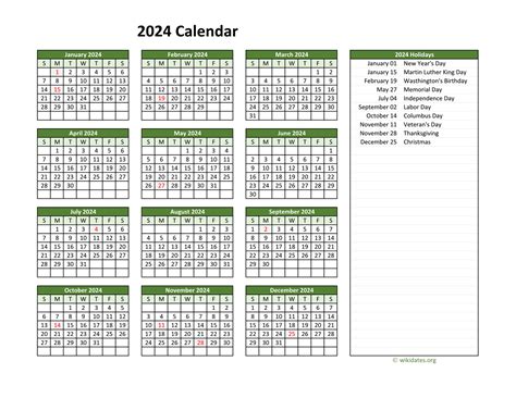 2024 Calendar with Holidays Adobe Acrobat