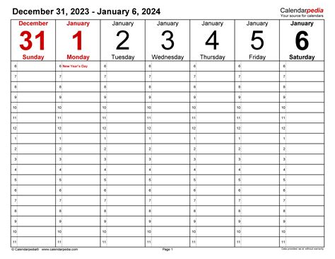 Create a 2024 calendar with week numbers in Excel