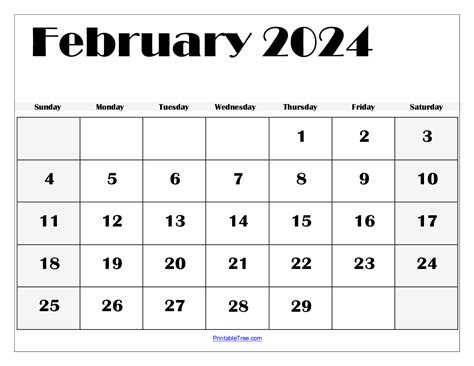 February 2024 calendar template