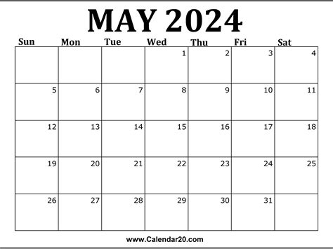 May 2024 calendar template