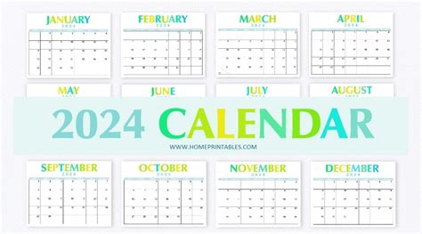 2024 Monthly Calendar Printable Design 9