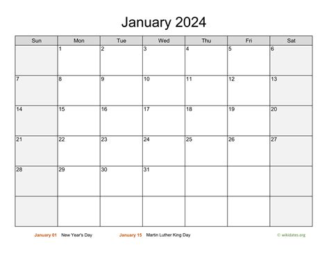 2024 Monthly Calendar Template