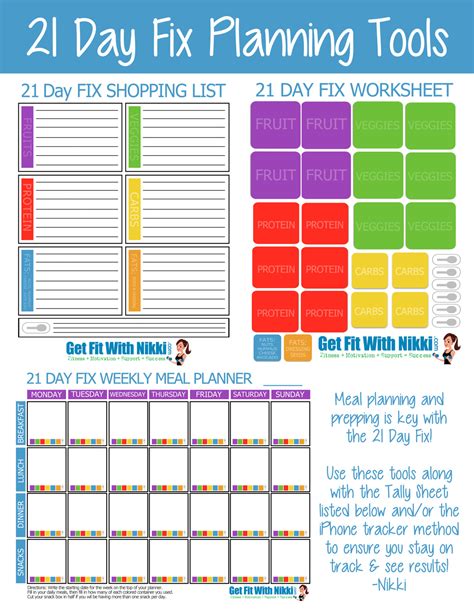 21 Day Fix Meal Planner Example