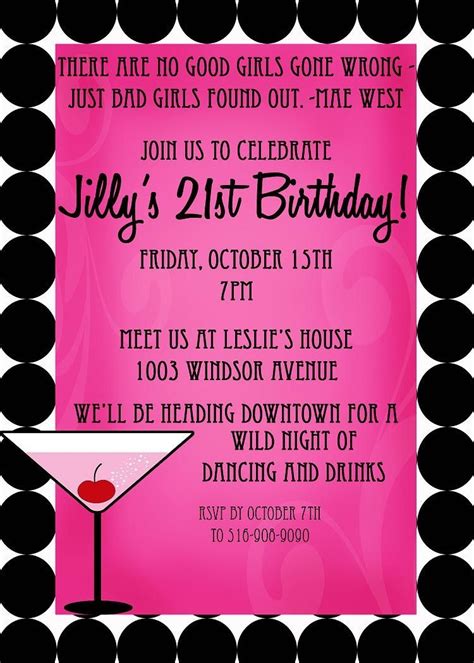 21st Birthday Invitation Design Ideas