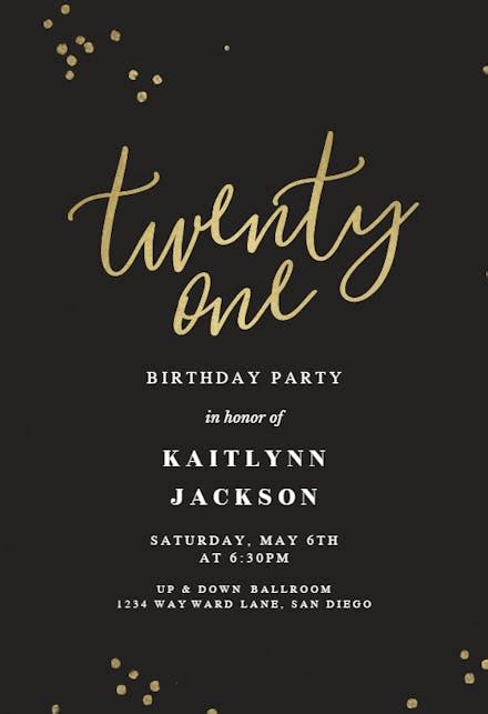 21st Birthday Party Invitation