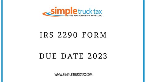 Image of 2290 Form Due Date