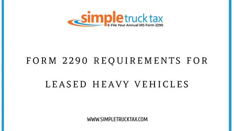 2290 Form Regulations