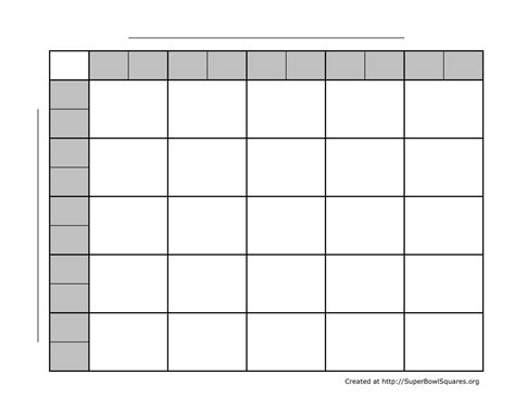 25 Square Football Pool Template