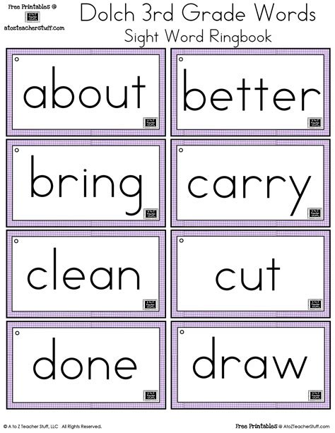 2nd grade sight word flashcards