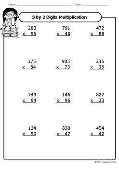 3 Digit Multiplication Worksheets for 5th Grade