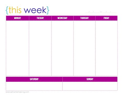 3-Week Schedule Template