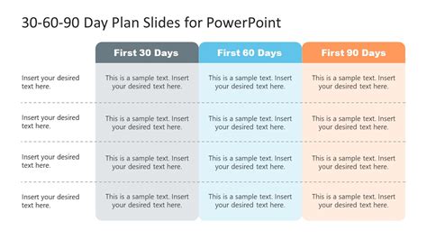 30-60-90 Day Sales Plan Template PowerPoint Layout