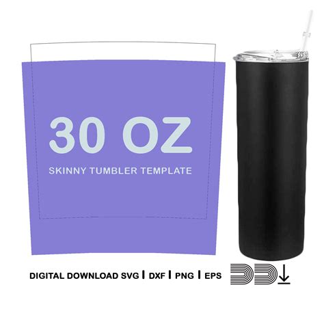 30 oz Skinny Tumbler Template