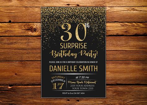 30th Birthday Invitation Template