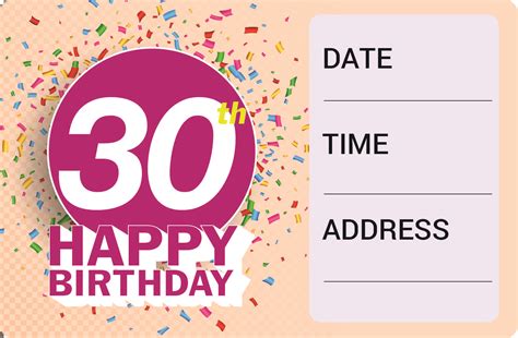 30th Birthday Invitation Template 4