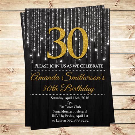 30th Birthday Invitation Templates