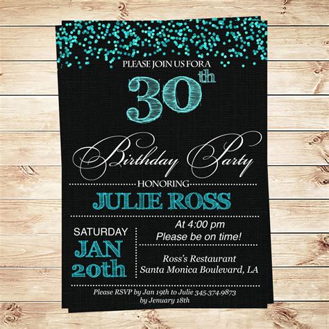 30th Birthday Invitation Templates Free