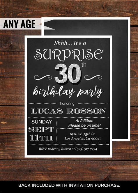 30th Birthday Invitations for Him