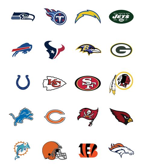 32 NFL Team Logos Printable For Fans