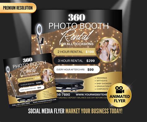 360 Photo Booth Flyer Template Design