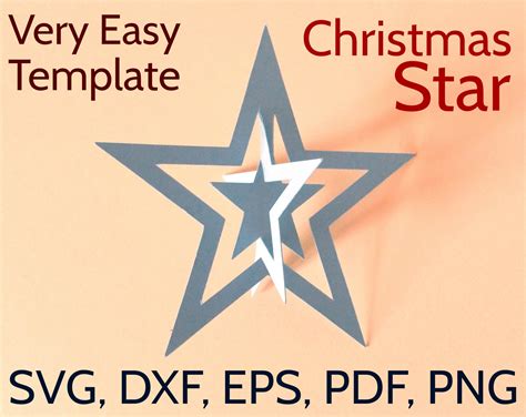 3D Christmas Star Template