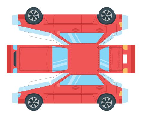 3D Paper Car Template To Cut Out Easily