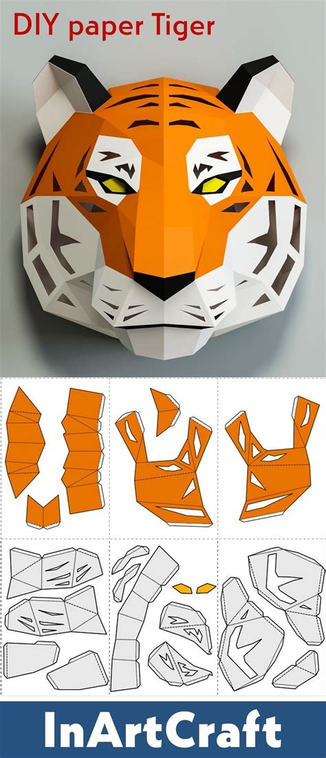 3D Paper Tiger Template