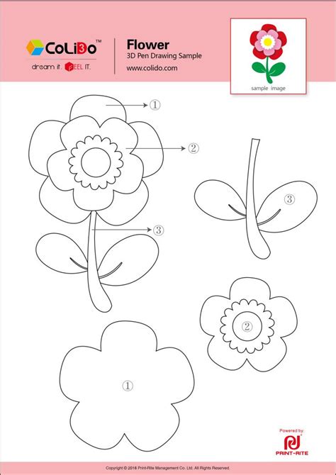 3D Pen Template Flowers