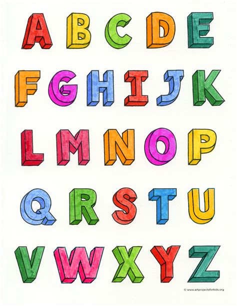 3D Alphabet Letters Template Download