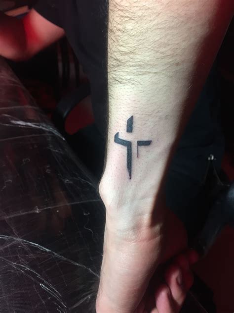 3D Cross Forearm Tattoo