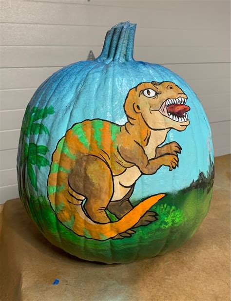 3D Dinosaur Pumpkin Carving