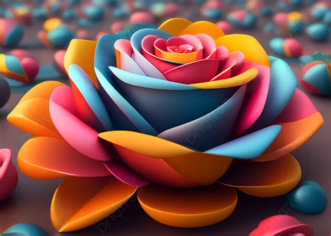 A 3D flower with multiple layers and dimensions.