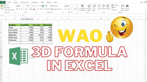 3D Formula Excel