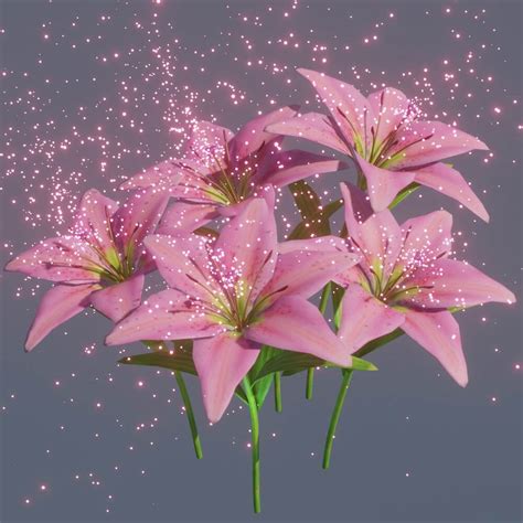 3D Lily Flowers