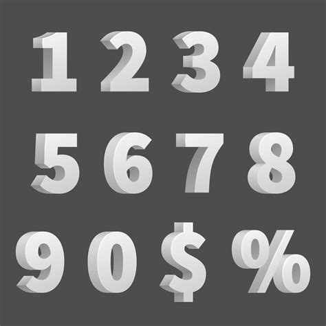 3D Number Template