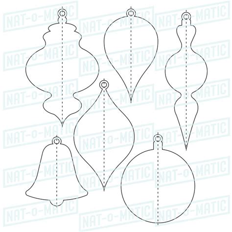 3D Paper Christmas Ornaments Templates