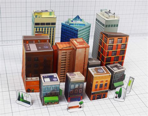 3D Paper City Buildings