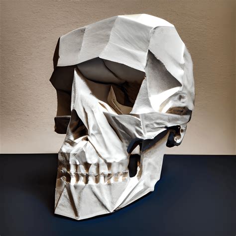 Examples of 3D paper skulls as art pieces, exploring the intersection of craft and art.