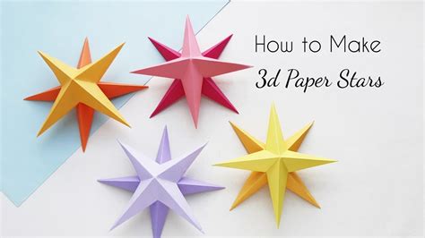 A collection of colorful 3D paper stars