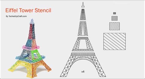 3D Pen Eiffel Tower Template