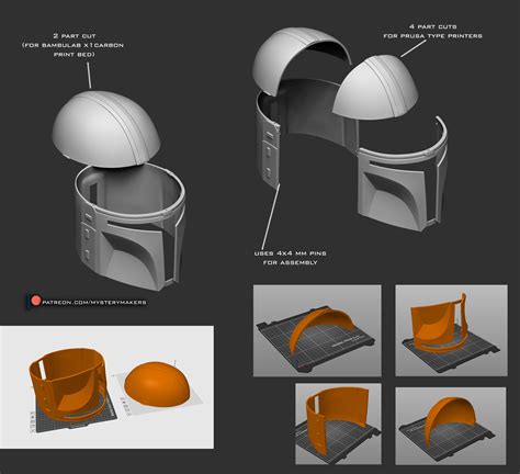 3D Printed Din Djarin Helmet Template