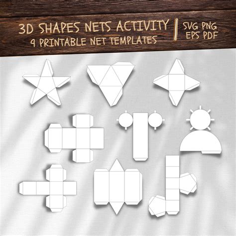 3D shape nets templates for kids