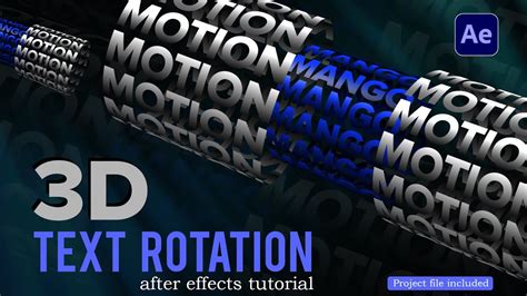 3D text rotation animation example