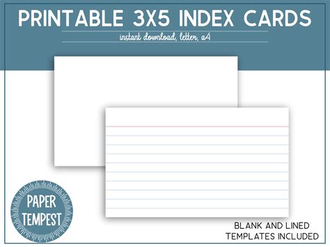 3x5 Index Card Template