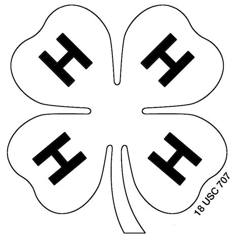 4-H Clover Coloring Pages for Kids