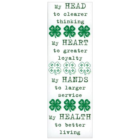 4-H Pledge Bookmark