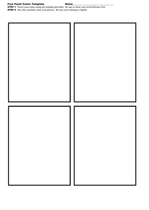 4-panel comic strip template